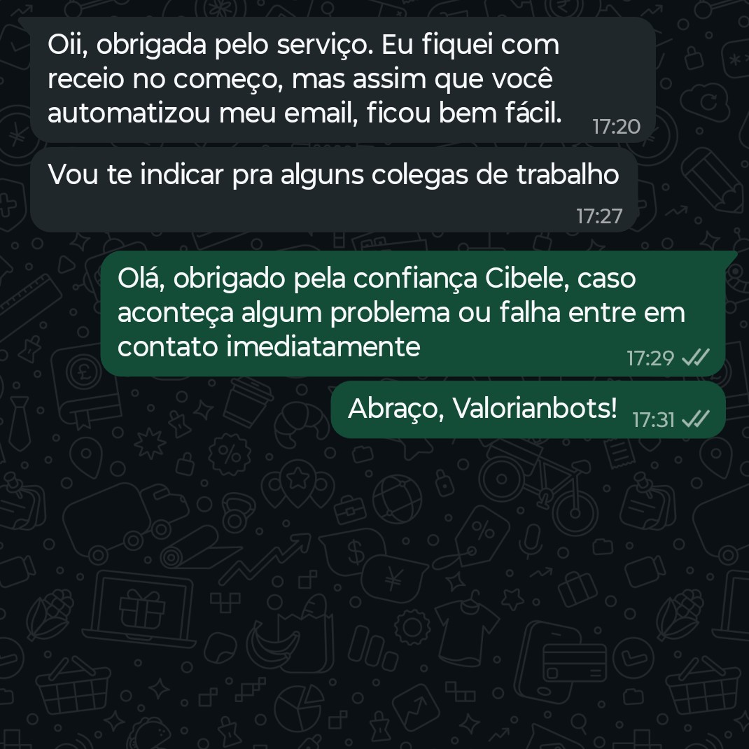 Depoimento de cliente sobre atendimento